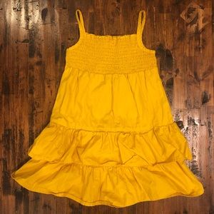 Faded Glory Mustard Yellow Strappy Ruffle Dress 4T
